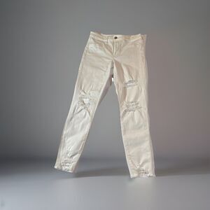 American Eagle Outfitters Skinny Distressed White Stretch Women's Jeans